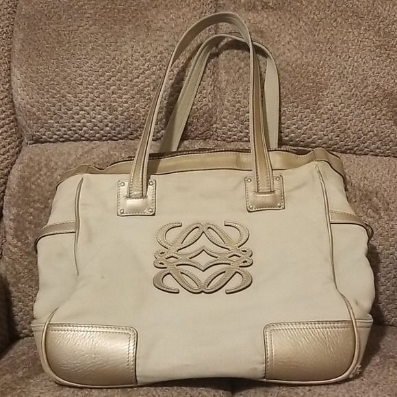 Loewe Large Canvas & Leather Tote "Authentic" - Picture 3 of 11